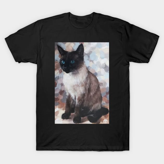 SIAMESE CAT, Siamese cat with blue eyes , Kawaii Animals, New Zealand Animals T-Shirt by olia-tomkova